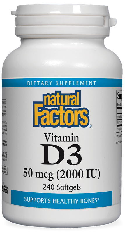 Natural Factors - Vitamin D3 2000 IU - 240 Softgels