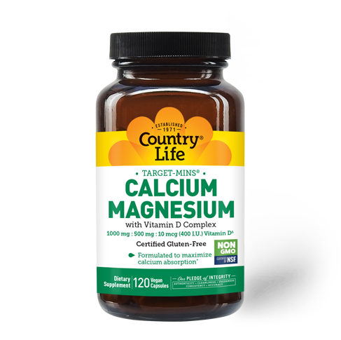 Country Life - Calcium Magnesium With Vitamin D Complex - 120 Veg Capsules