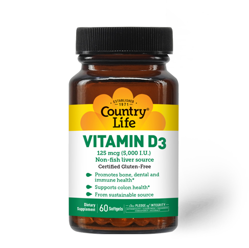 Country Life - Vitamin D3 5000 IU - 60 Softgels