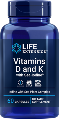 Life Extension - Vitamin D W Sea-Iodine &amp; Vitamin K2 - 60 Capsules