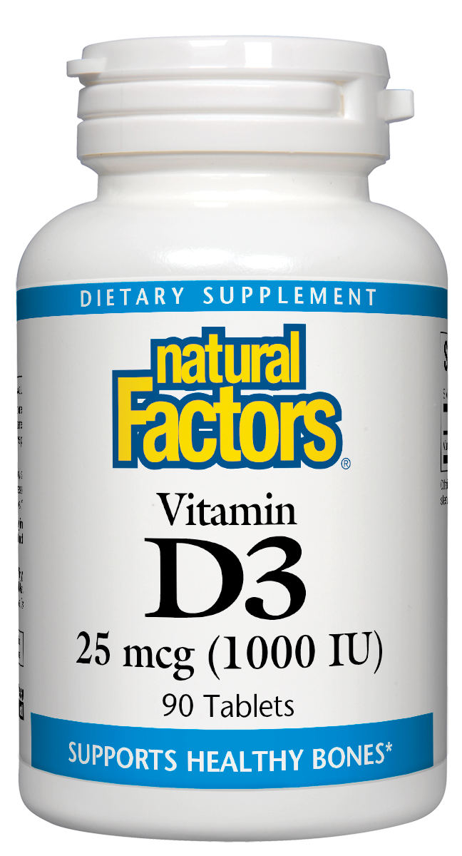 Natural Factors - Vitamin D3 1000 IU - 90 Tablets