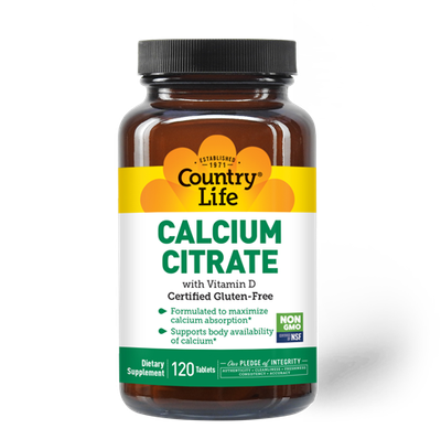 Country Life - Calcium Citrate With Vitamin D - 120 Tablets