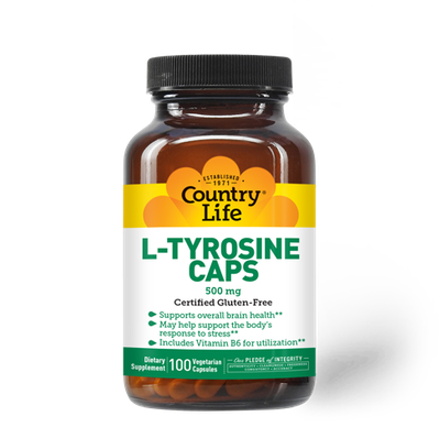 Country Life - L Tyrosine Caps 500 mg - 100 Veg Capsules