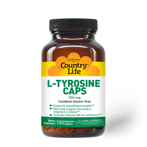 Country Life - L Tyrosine Caps 500 mg - 100 Veg Capsules