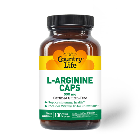 Country Life - L Arginine Caps 500 mg - 100 Veg Capsules