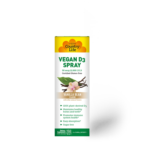 Country Life - Vegan D3 2000 IU Spray Vanilla Bean - 0.81 oz