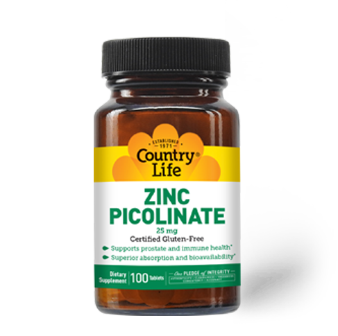 Country Life - Zinc Picolinate 25 mg - 100 Tablets