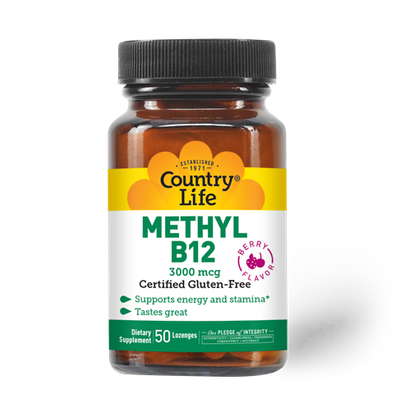 Country Life - Methyl B-12 Sublingual Berry 3000 mcg - 50 Lozenges