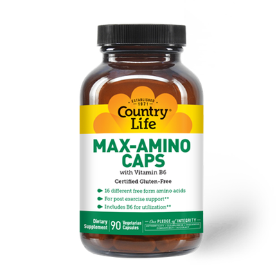 Country Life - Max Amino Caps With B6 - 90 Veg Capsules