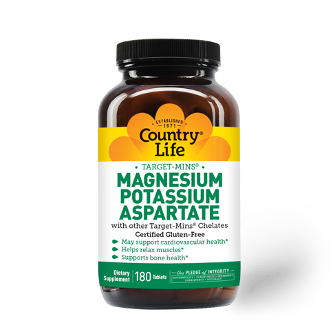 Country Life - Magnesium Potassium Aspartate - 180 Tablets