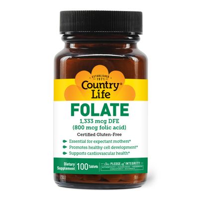 Country Life - Folic Acid 800 mcg - 100 Tablets