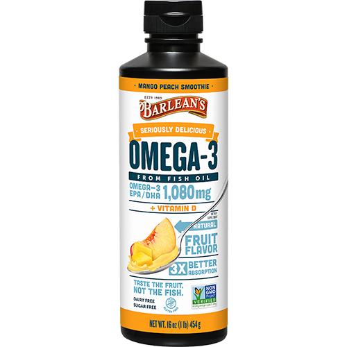 Barleans - Mango Peach Omega Swirl Fishoil - 16 oz
