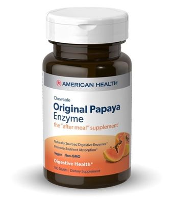 American Health - Original Chewable Papaya Enzyme - 100 Tablets