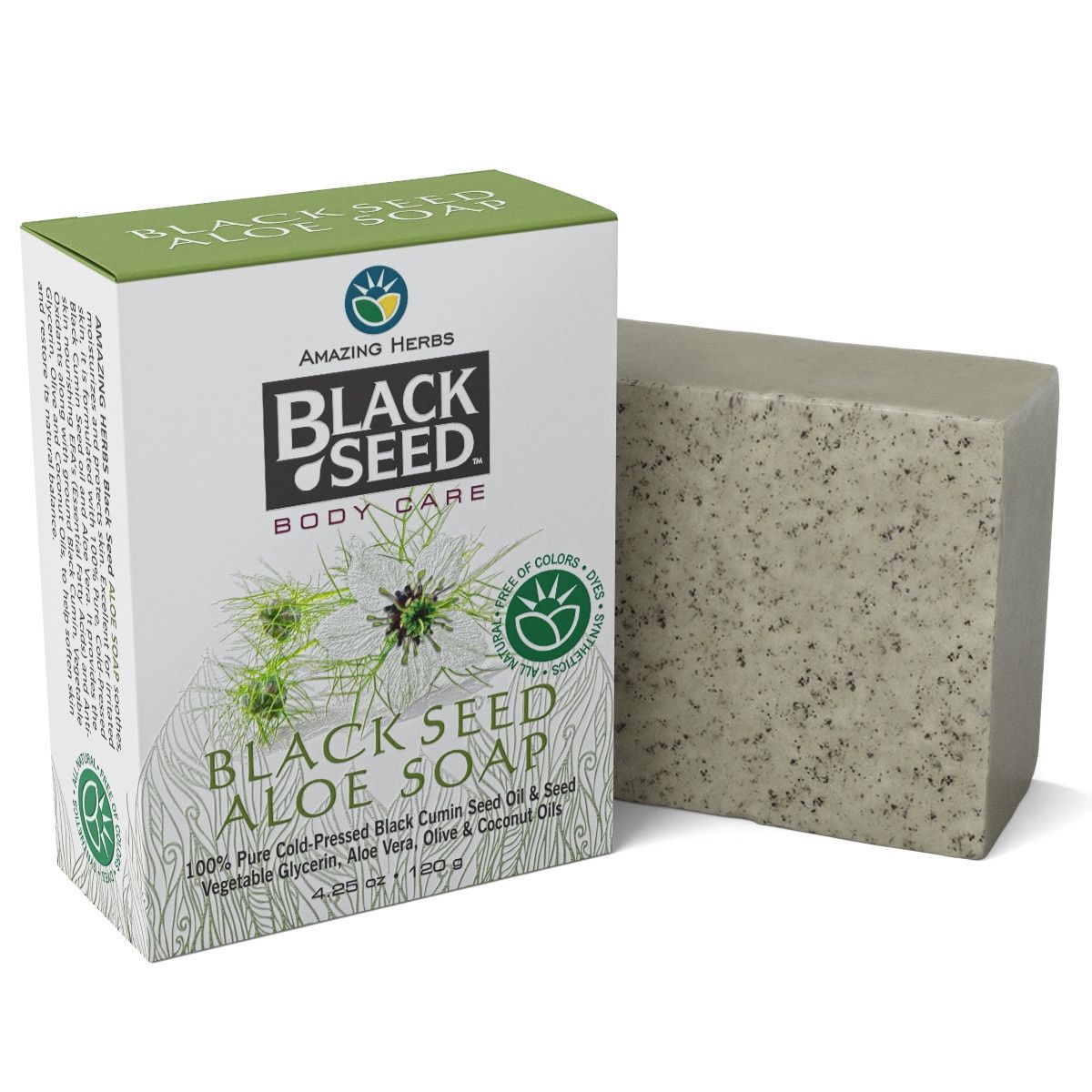 Amazing Herbs - Black Seed Bar Soap - Aloe - 4.25 oz