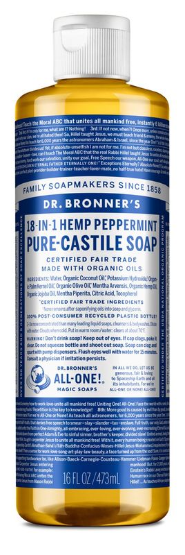 Dr Bronners - Organic Castile Liquid Soap Peppermint - 16 oz