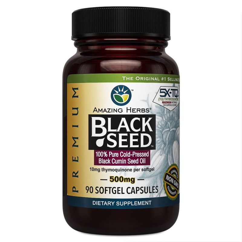 Amazing Herbs - Black Seed Oil - 90 Capsules