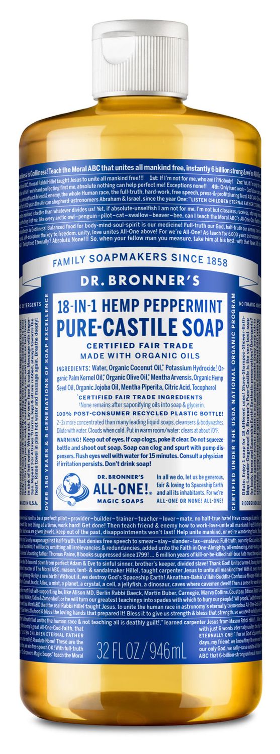 Dr Bronners - Organic Castile Liquid Soap Peppermint - 32 oz