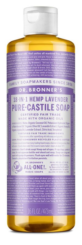 Dr Bronners - Organic Castile Liquid Soap Lavender - 16 oz
