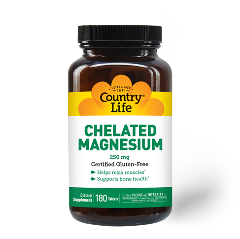 Country Life - Chelated Magnesium 250 mg - 180 Tablets