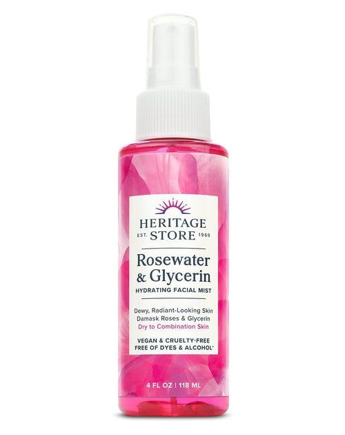 Heritage Store - Rosewater and Glycerin Spray - 4 oz