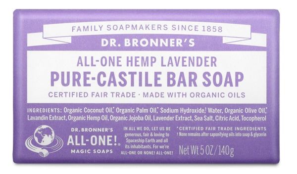Dr Bronners - Organic Castile Barsoap Lavender - 5 oz