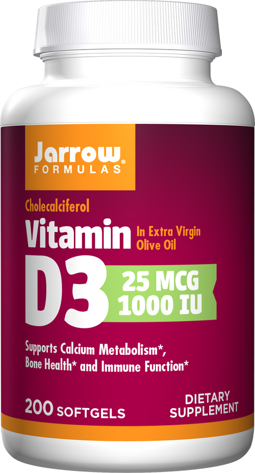 Jarrow - Vitamin D3 1000 IU - 200 Softgels