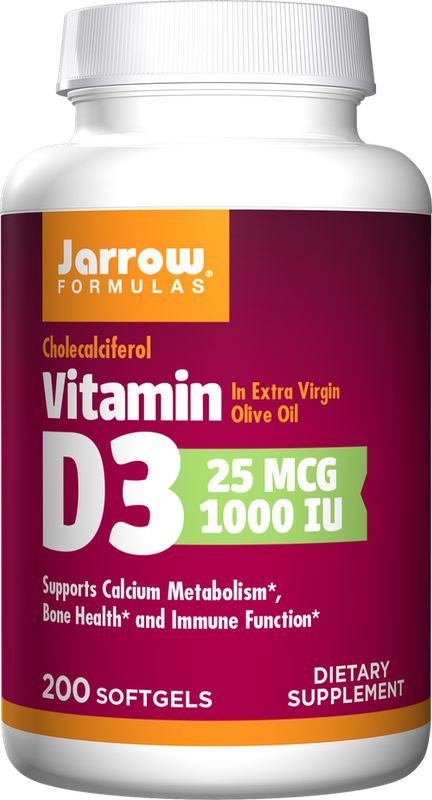Jarrow - Vitamin D3 1000 IU - 200 Softgels