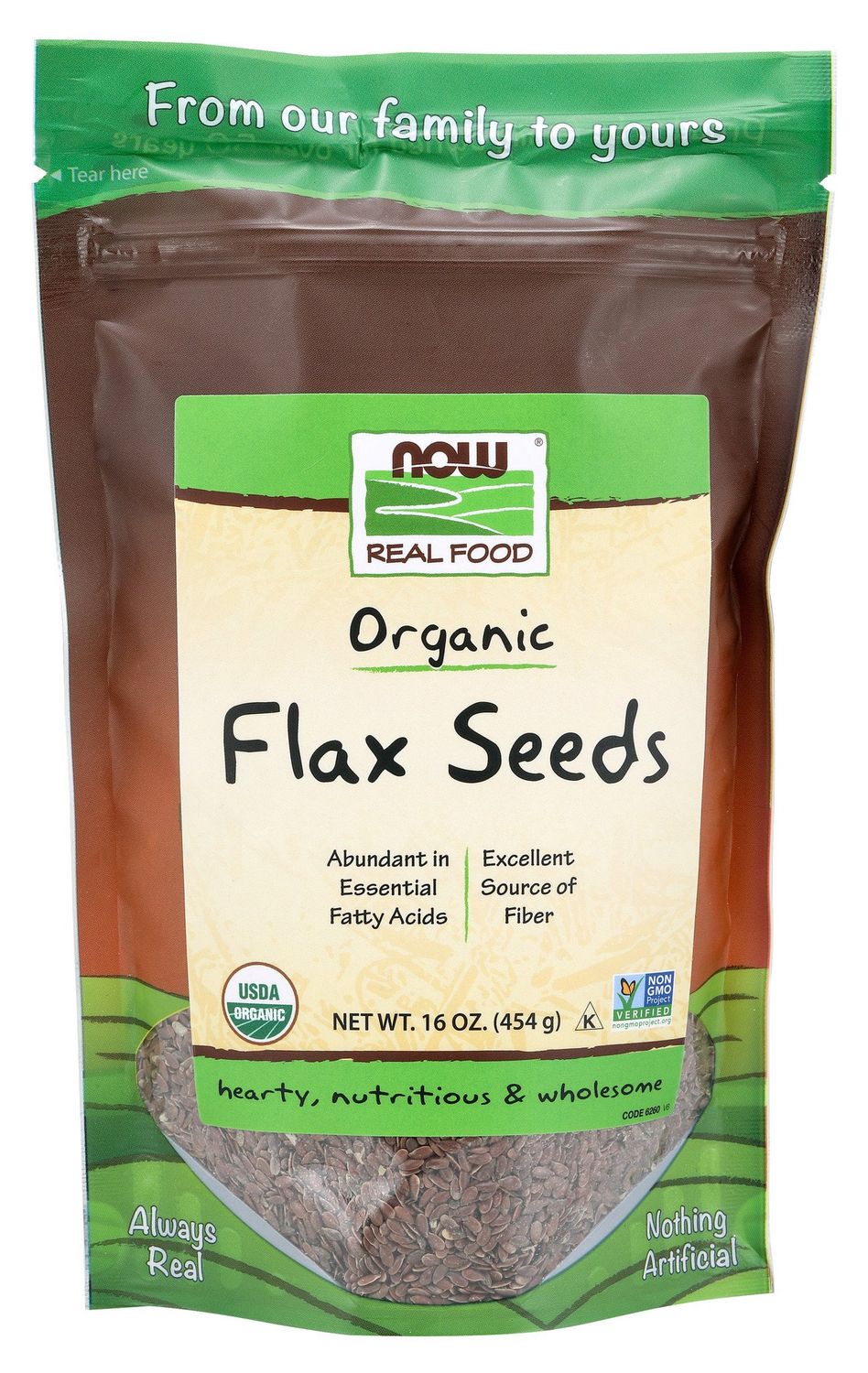 Now - Flax Seeds Organic - 16 oz