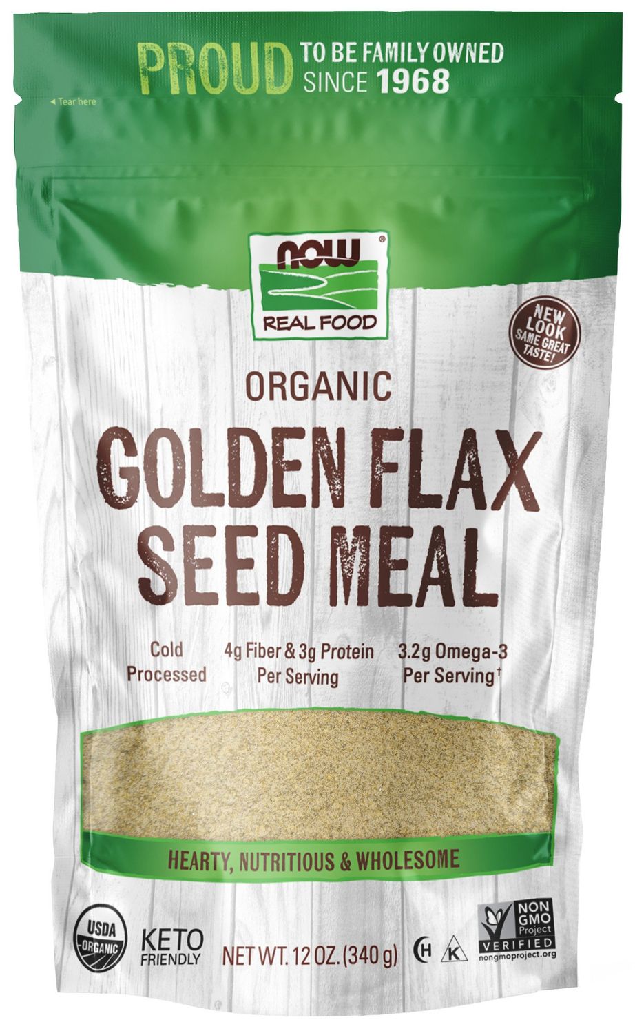 Now - Golden Flax Meal Org - 12 oz