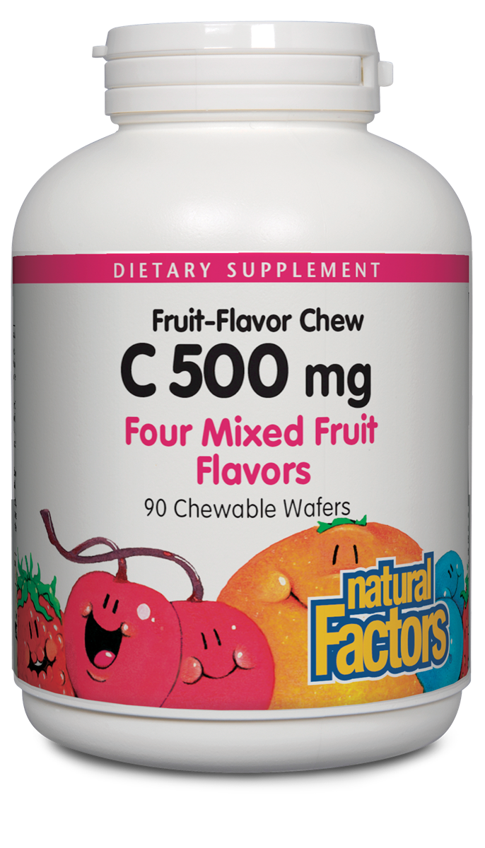 Natural Factors - C 500 mg Natural Fruit Chews Mixed Fruit - 90 Tablets
