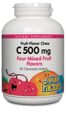 Natural Factors - C 500 mg Natural Fruit Chews Mixed Fruit - 90 Tablets