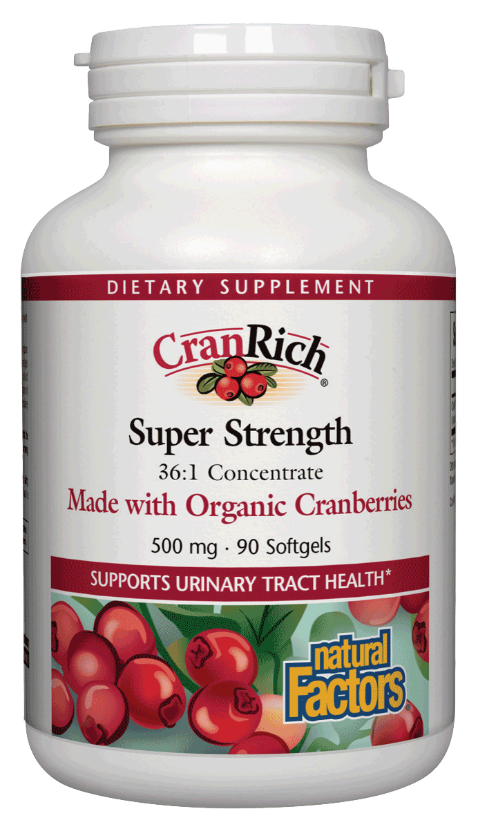 Natural Factors - Cranrich 500 mg Organic Cranberries - 90 Softgels
