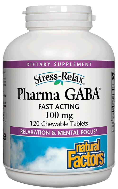 Natural Factors - Stress-Relax Pharma Gaba Chewable - 120 Tablets