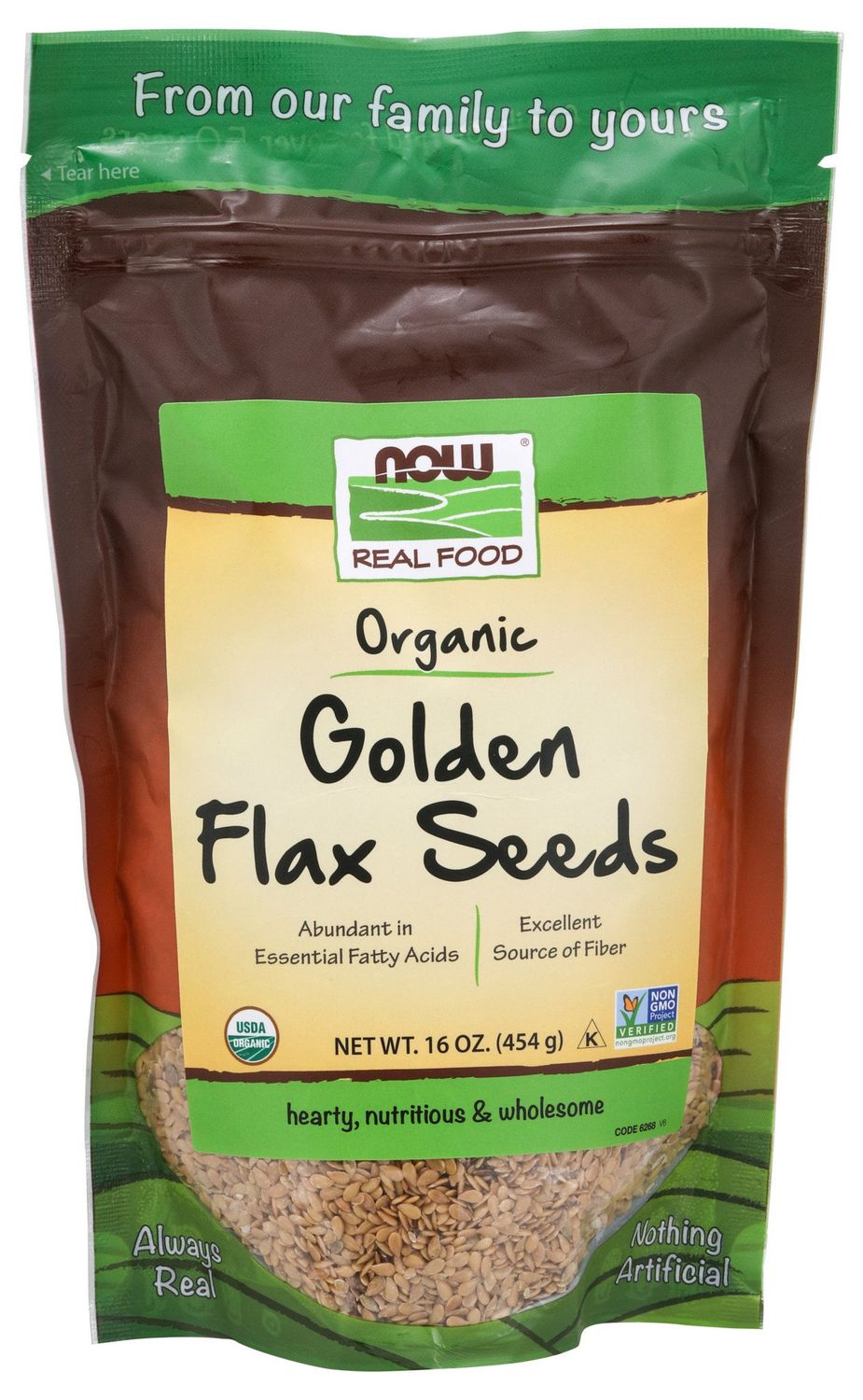 Now - Golden Flax Seeds Org - 16 oz