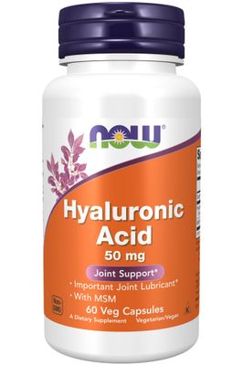 Now - Hyaluronic Acid 50mg + MSM - 60 Veg Capsules