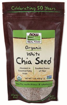 Now - White Chia Seeds Org - 1 lb