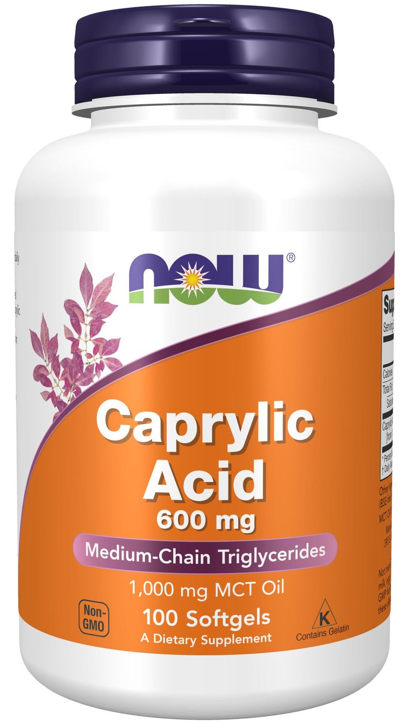 Now - Caprylic Acid 600mg - 100 Softgels