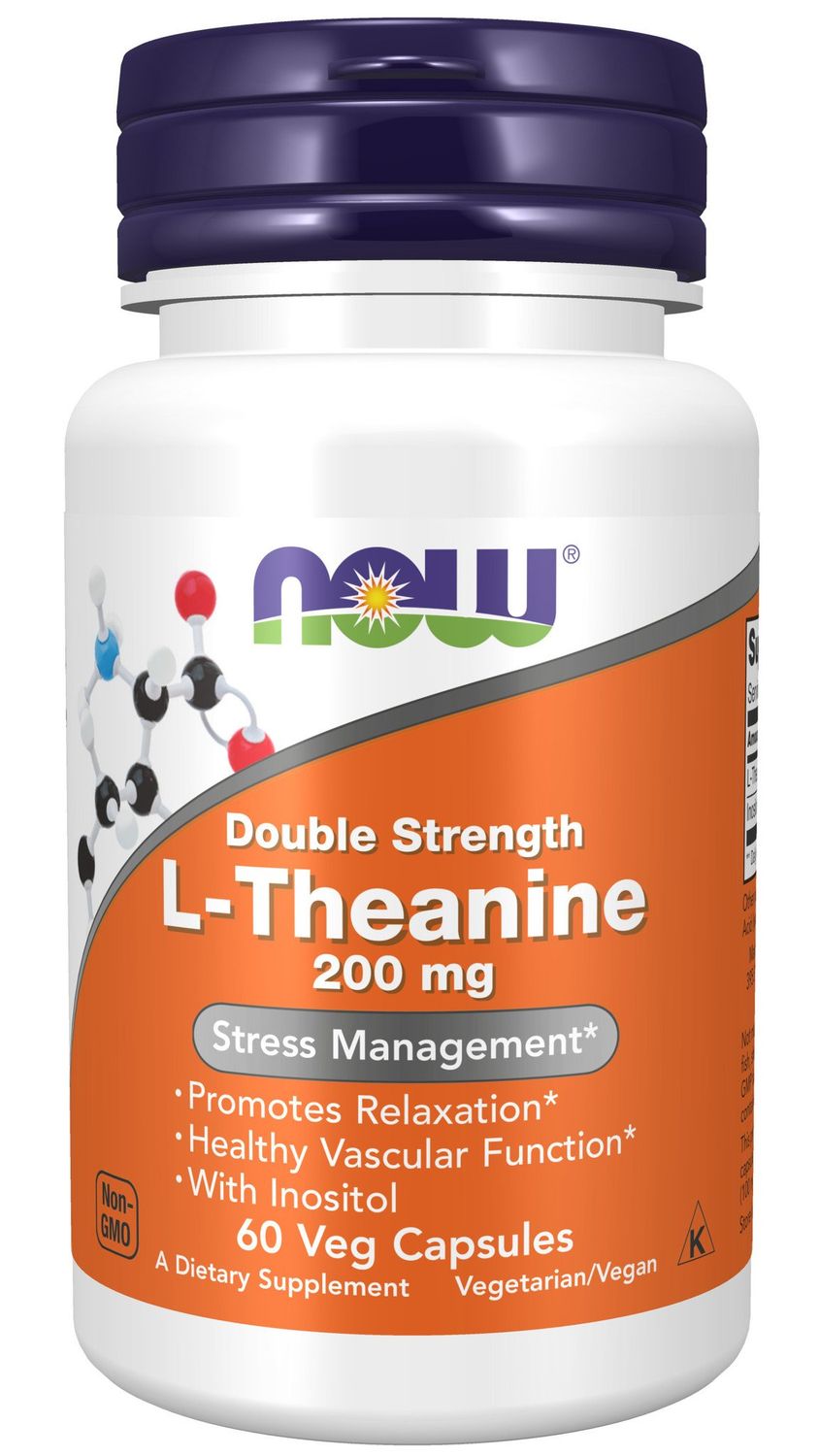 Now - Theanine 200 mg - 60 Capsules