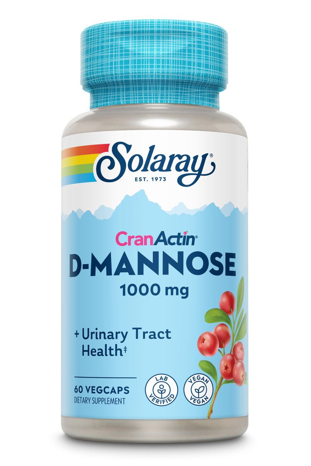 Solaray - D-Mannose With Cranactin - 60 Veg Capsules