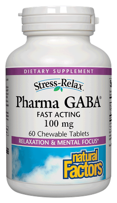 Natural Factors - Stress-Relax Pharma Gaba Chewable - 60 Tablets