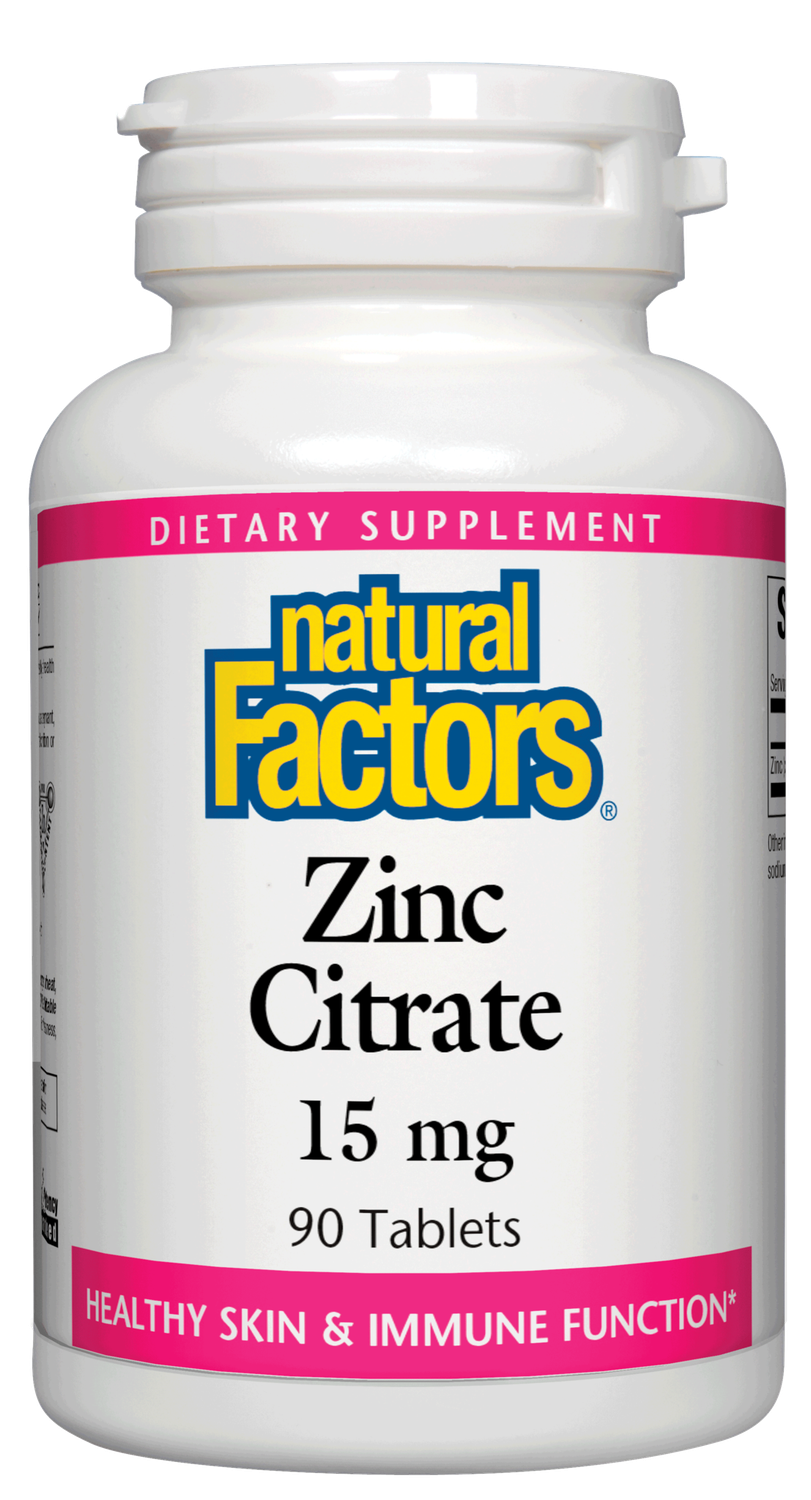 Natural Factors - Zinc Citrate 15 mg - 90 Tablets