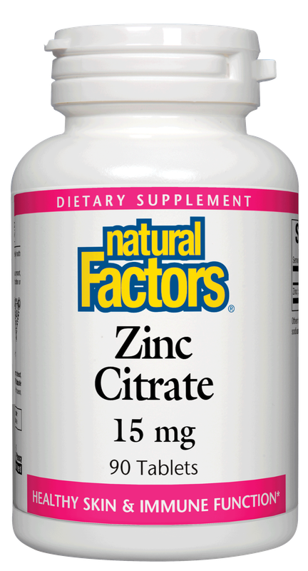Natural Factors - Zinc Citrate 15 mg - 90 Tablets