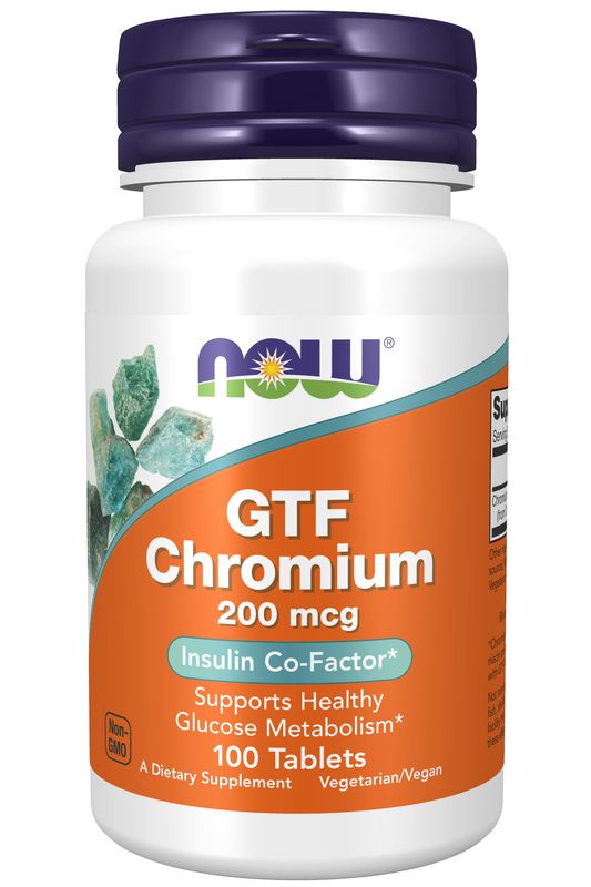 Now - GTF Chromium 200 mcg - 100 Tablets