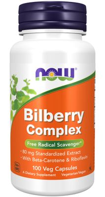 Now - Bilberry Comp 80 mg - 100 Capsules
