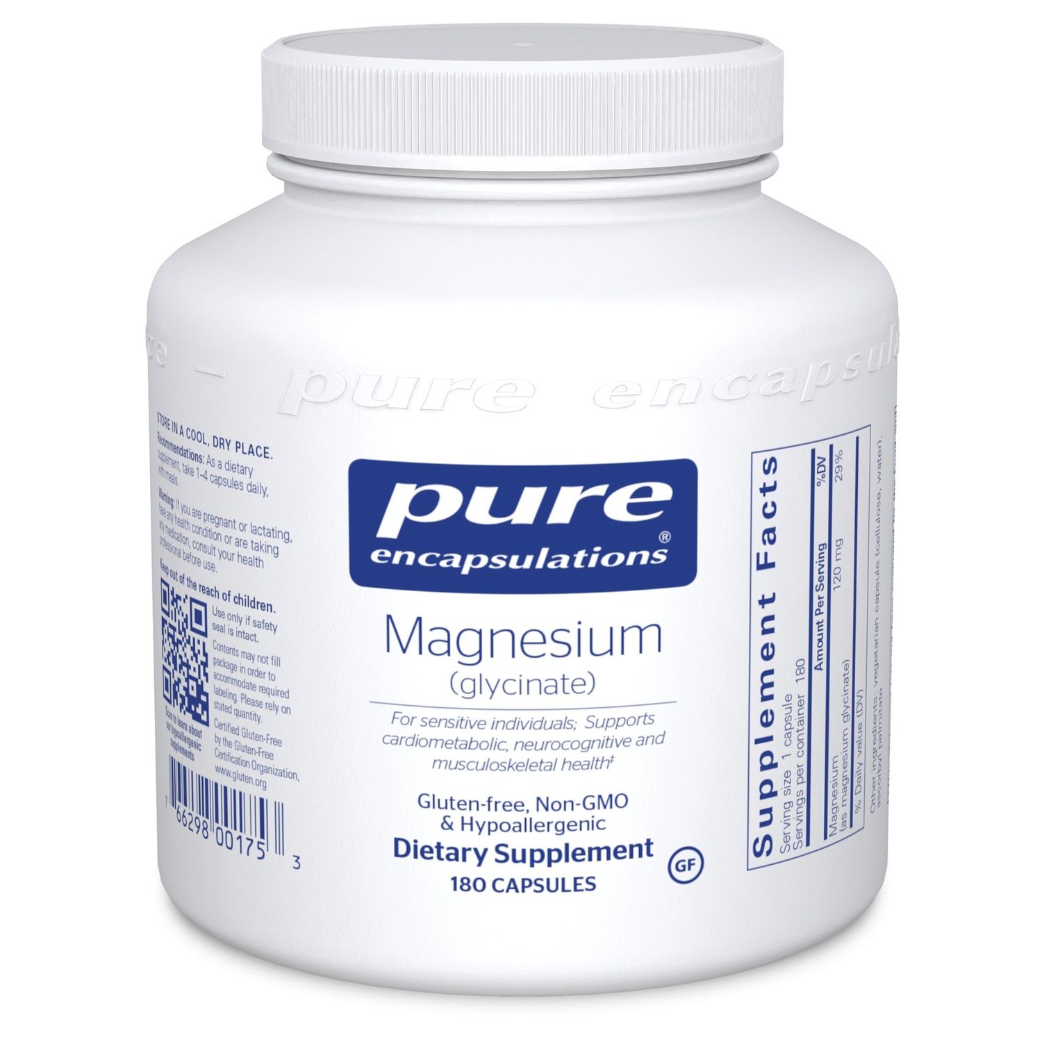 Pure Encapsulations - Magnesium Glycinate - 180 Veg Capsules