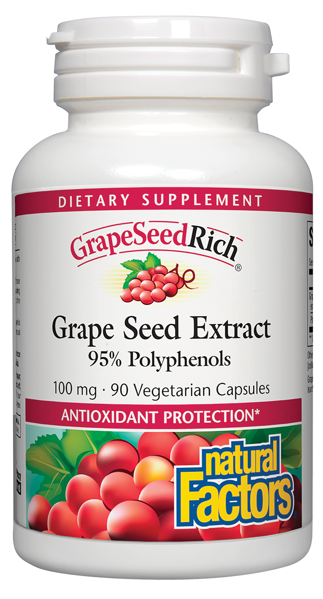 Natural Factors - Grapeseedrich 100 mg 95% Polyphenols - 90 Capsules