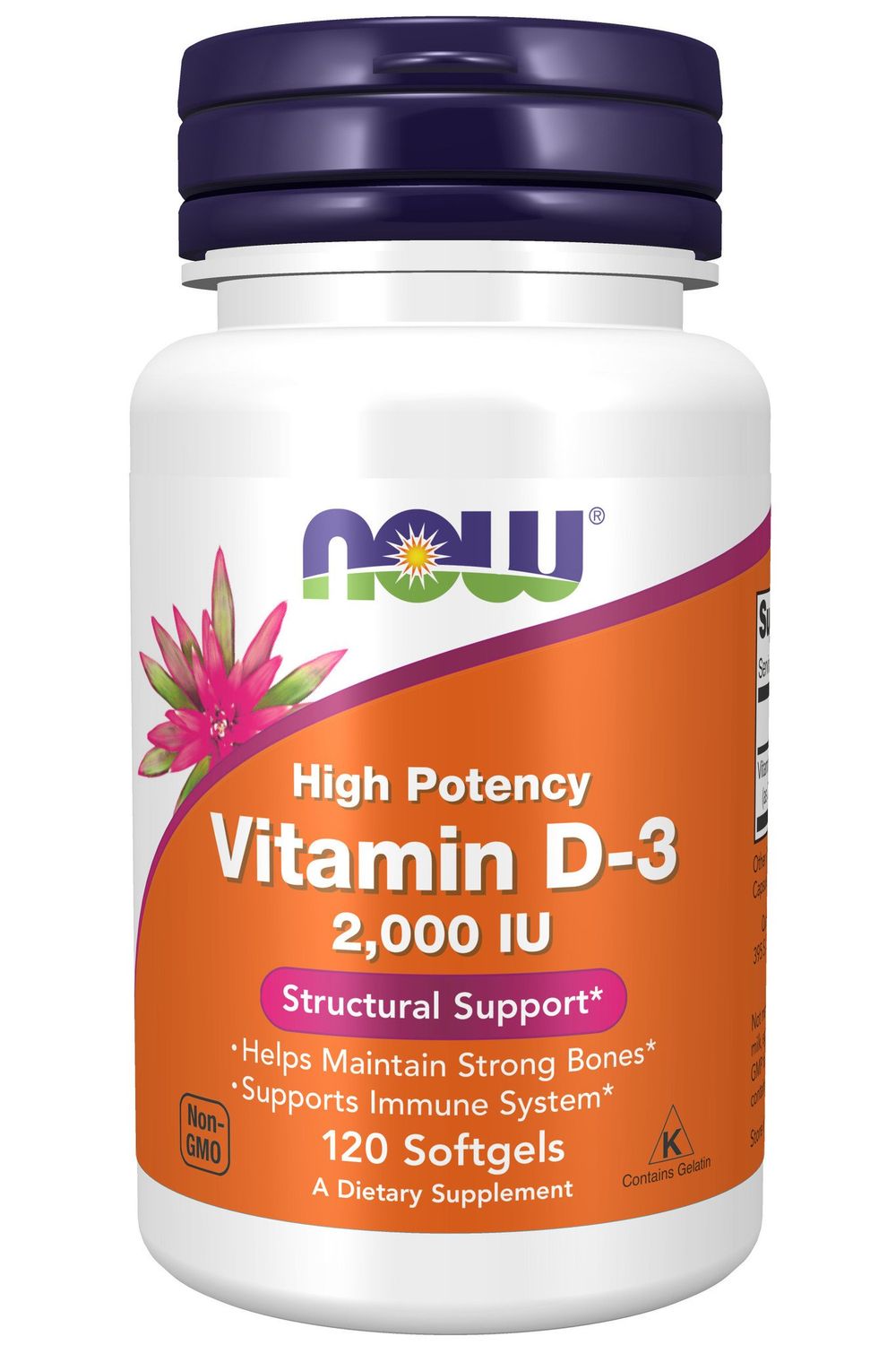 Now - Vit D 3 2000 IU - 120 Softgels