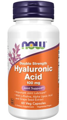 Now - Hyaluronic Acid 100mg 2X Plus - 60 Veg Capsules