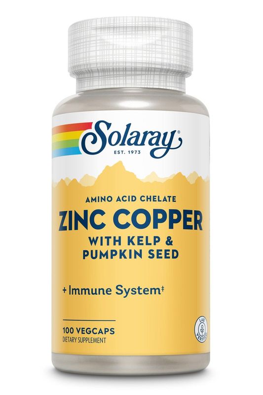 Solaray - Zinc Copper - 100 Veg Capsules