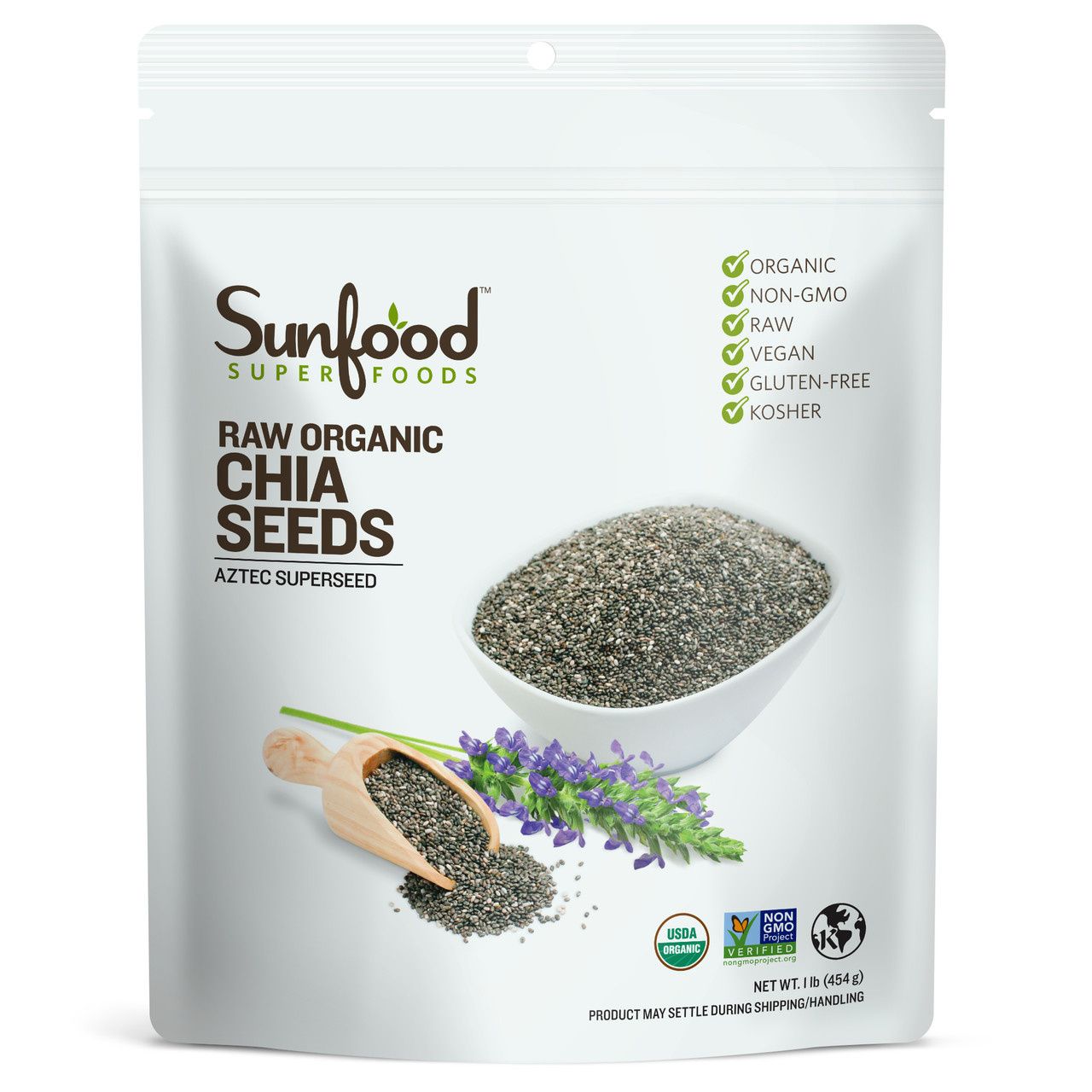 Sunfood - Superfoods Raw Organic Chia Seed - 16 oz